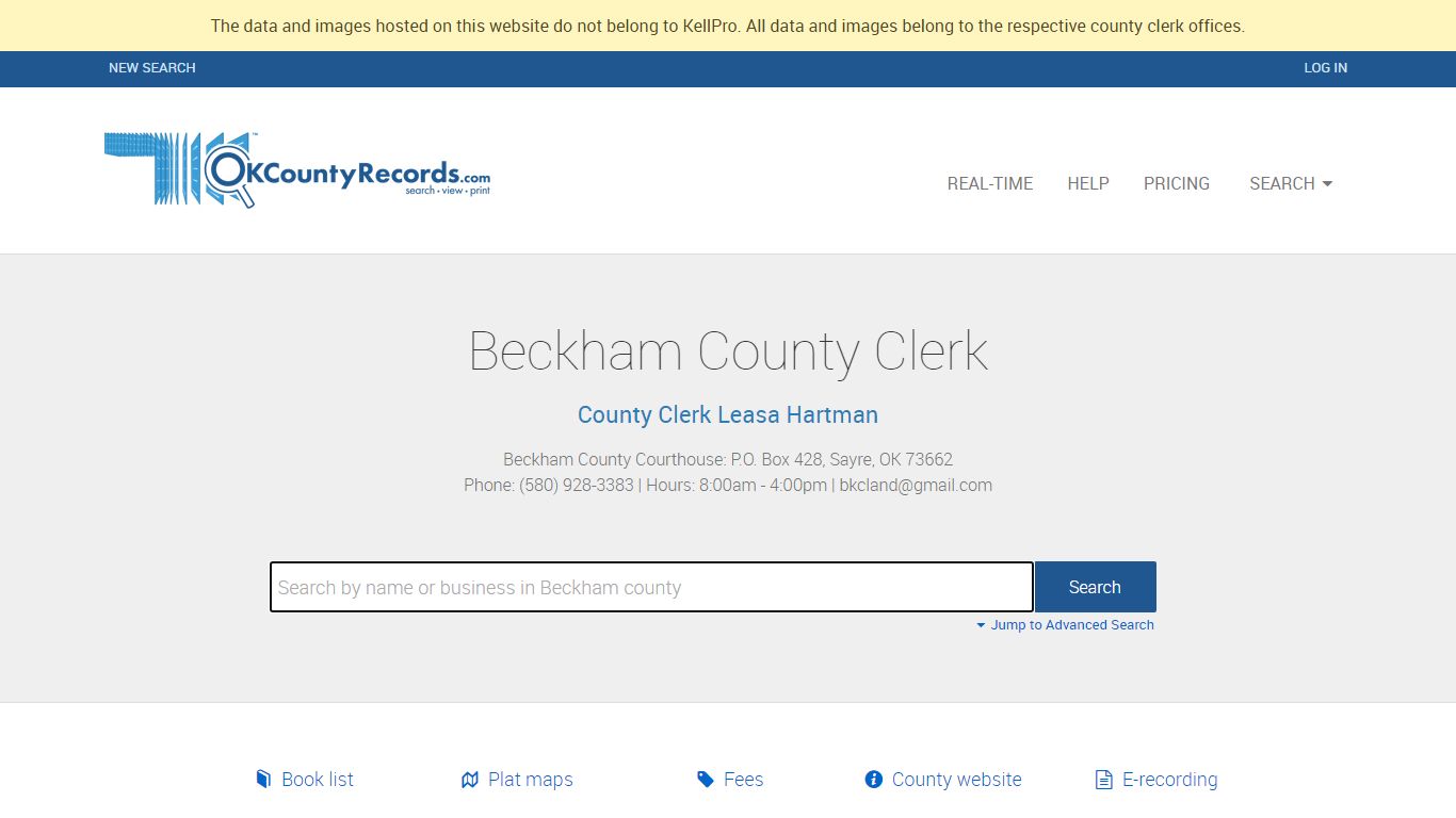 Beckham County | OKCountyRecords.com | County Clerk Public Land Records ...